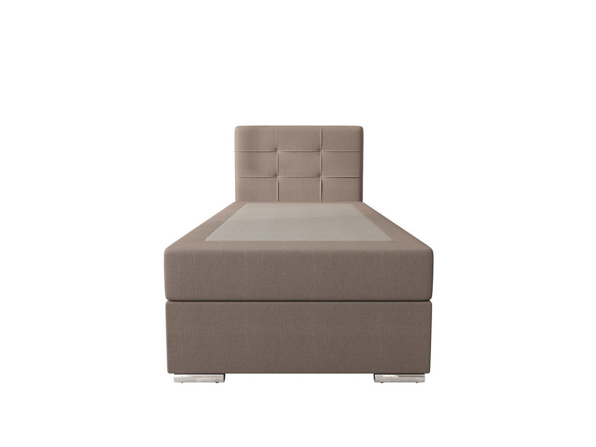BOXBETT ZILANO 1 mit Matratze H3 und Topper 80x200 Cosmic 808 rechts - Braun, Holz/Textil (80/200cm) - Bedante