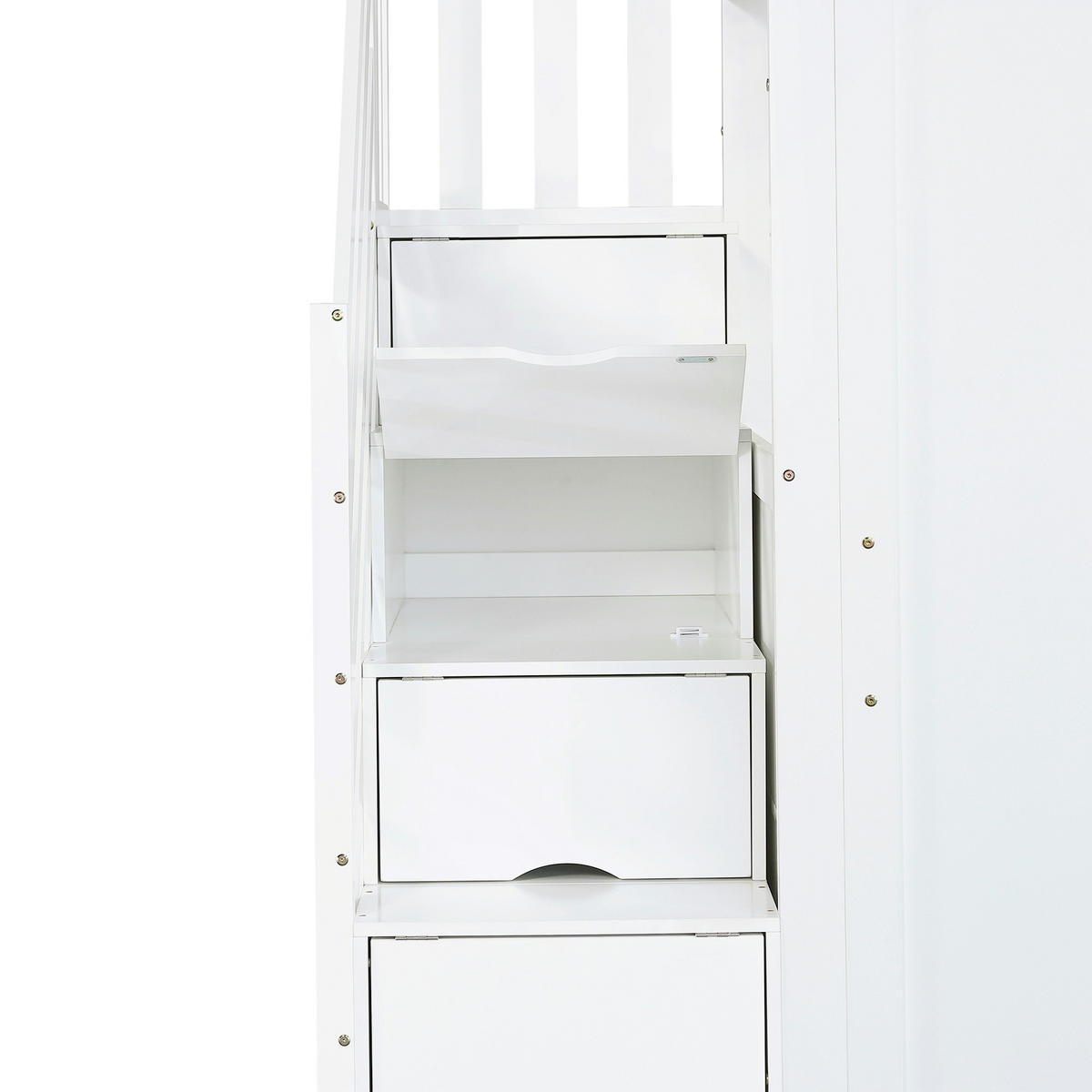 HOCHBETT 90/200 cm DE-32730 mit Lernbereich und Stauraum Weiß - Weiß, Holzwerkstoff (90/200cm) - ComfortXL