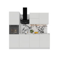 KÜCHENZEILE 240 cm Glanzia – KU-S06 – Weiß – Hochglanz - Weiß Hochglanz, Holzwerkstoff (240/212/60cm)