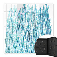 SCHLÜSSELBOX Schwarz 30x30 cm- Türöffnung nach rechts - Laubige Eleganz - Blau, Metall (30/30/5cm) - TULUP