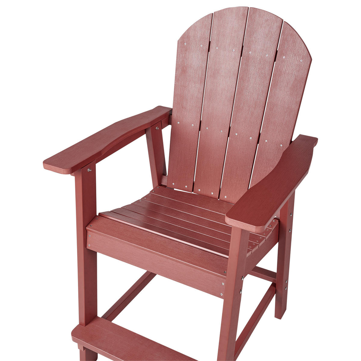 GARTEN-BARSTUHL Rot Adirondack - Rot, Kunststoff (58/124/71cm) - Beliani