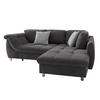 ECKSOFA mit Schlaffunktion, Wellenunterfederung, Ottomane rechts B250/T190/H84 cm, Liegefl. 179x190 cm, Mikrofaser Anthrazit / 17007 - Chromfarben/Anthrazit, Textil/Metall (250/190cm) - luma-home