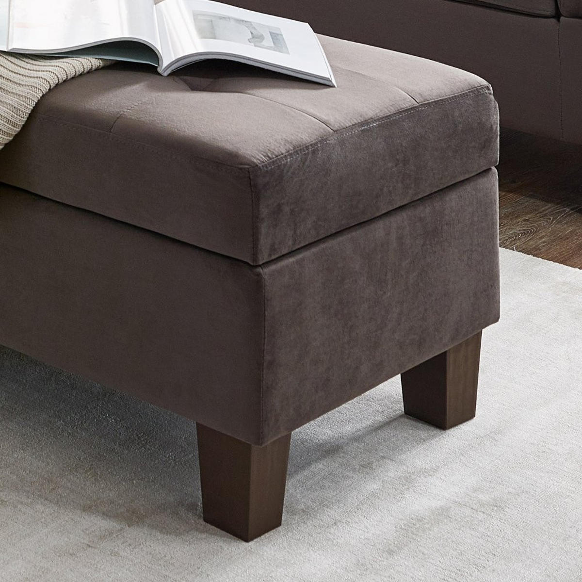 SOFA ROM - Farbe: Braun - Braun, Kunststoff (242.6/154.3cm) - Home Deluxe