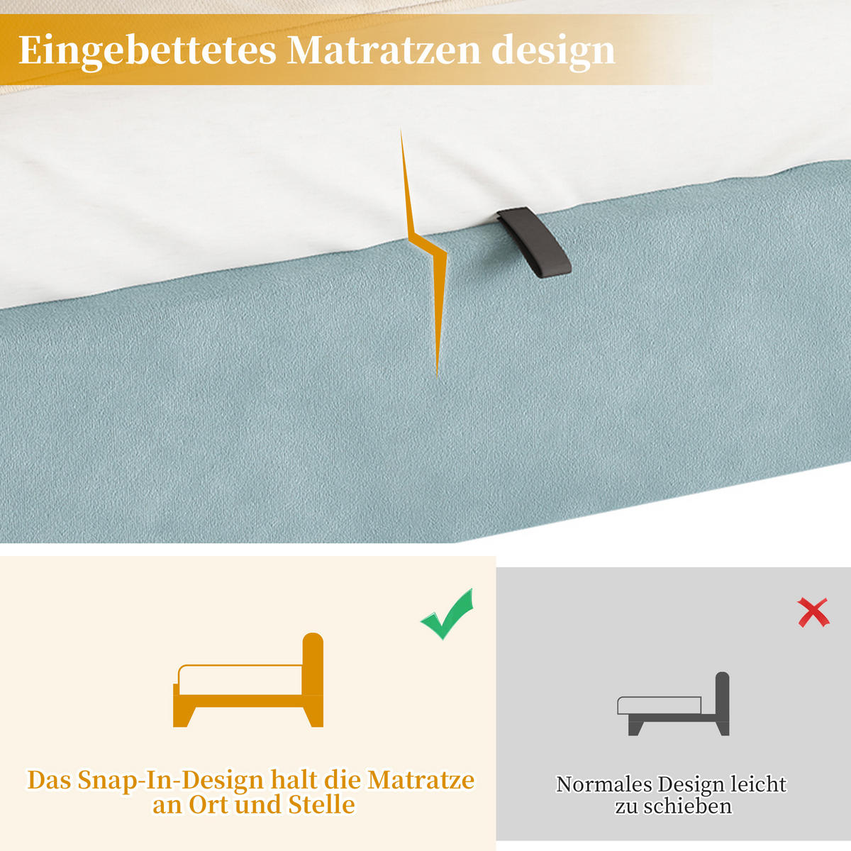 POLSTERBETT 90x200cm, Blau, Samt, Stauraum - Blau, Textil (90/200cm) - FLIEKS