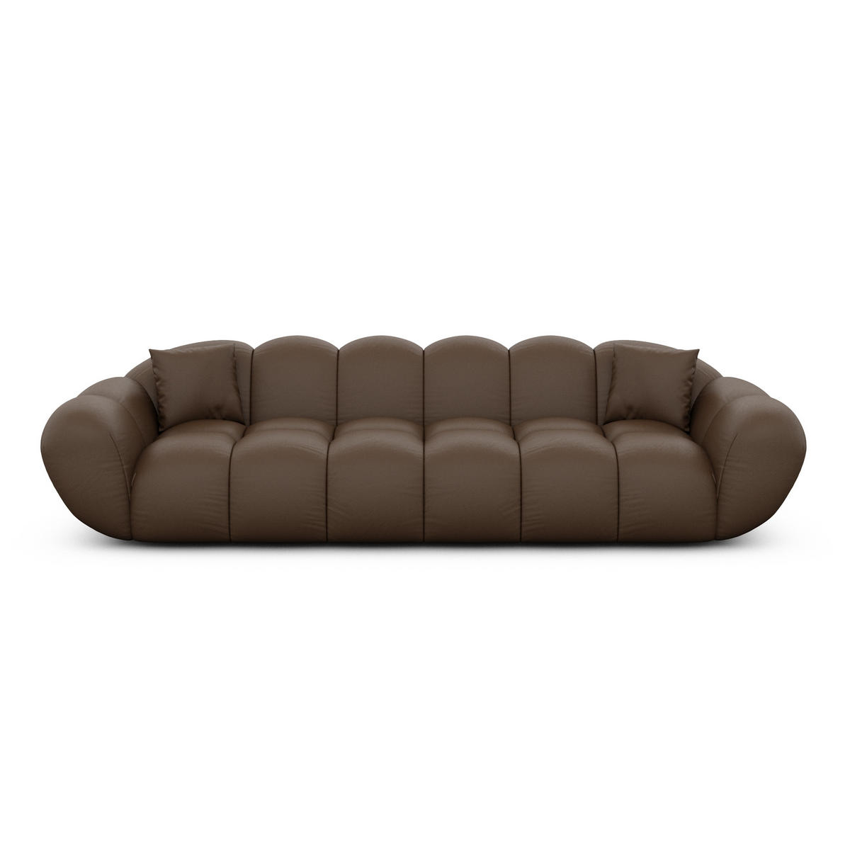 4-SITZER-SOFA Liva Dunkelbraun Echtleder - Dunkelbraun, Leder (265/70/93cm) - VAROYAL