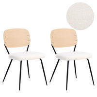 JÍDELNÍ ŽIDLE 2 ks sada Bouclé Krémově bílá Eileen - krémová, textil (45/80/57cm) - Beliani