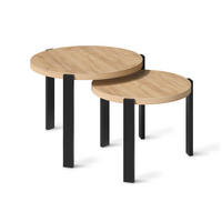 COUCHTISCH-SET Norin, Goldkraft Eiche/Schwarz, 60 x 60 cm - Honigeiche/Schwarz, Holzwerkstoff (60/60/45cm) - Vicco