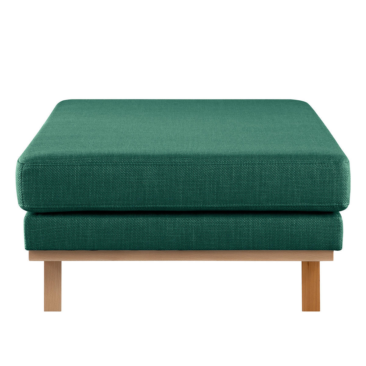 HOCKERBANK - Dunkelgrün/Buchefarben, Buchenholz/Textil (180/43/81cm) - home24