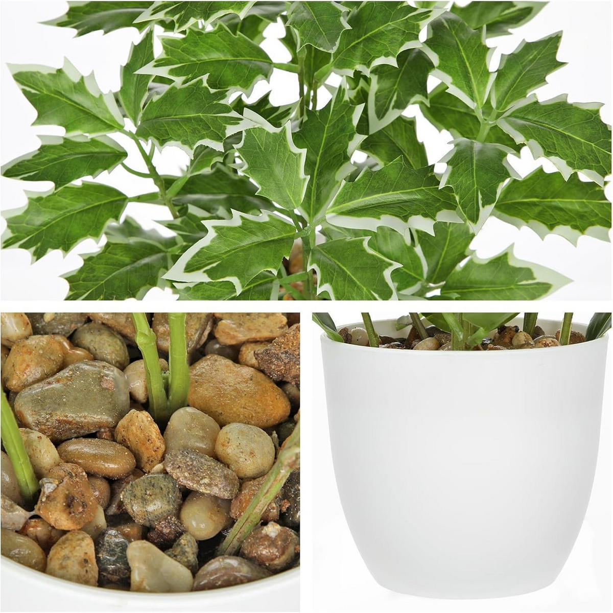 KUNSTPFLANZE Ficus 25 cm Grün/Weiß - Multicolor, Kunststoff (25cm)