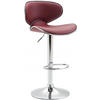 BARHOCKER Lederlook bordeauxrot - Chromfarben/Bordeaux, Textil/Metall (46/88/49cm) - CLP