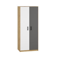 KLEIDERSCHRANK Fini Artisan Eiche / weiß / anthrazit 80 / 53 / 191cm - Weiß/Braun, Holz/Holzwerkstoff (80/191/53cm) - Feldmann-Wohnen