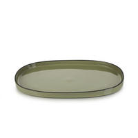 SERVIERTELLER CARACTERE 35,5 cm Kardamom - Dunkelgrün, Keramik (21.8/2.5/35.5cm) - Revol Porcelaine France
