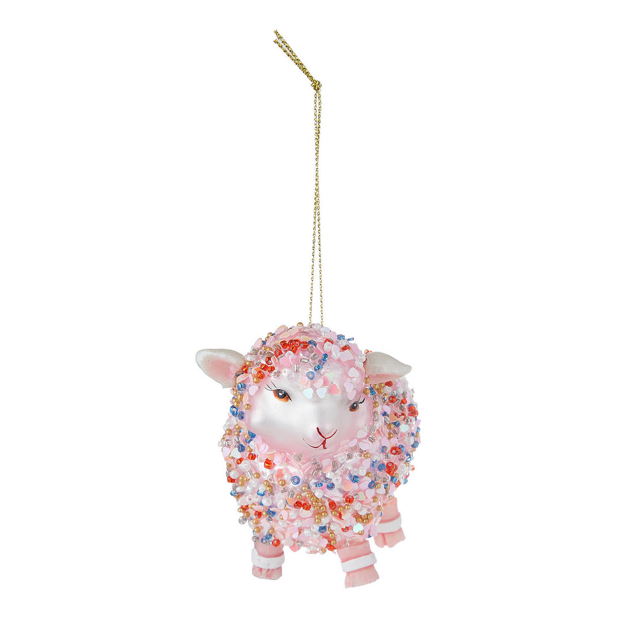 BAUMANHÄNGER Hang On Lamm mit Perlen - Rosa, Glas (5/7/8cm) - Butlers