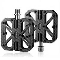 FAHRRADPEDALE Vollcarbon Ultralight 215g Titan-Achse 3 Lager 9/16" MTB Rennrad - Schwarz, Kunststoff (8.5/1.8/11cm)