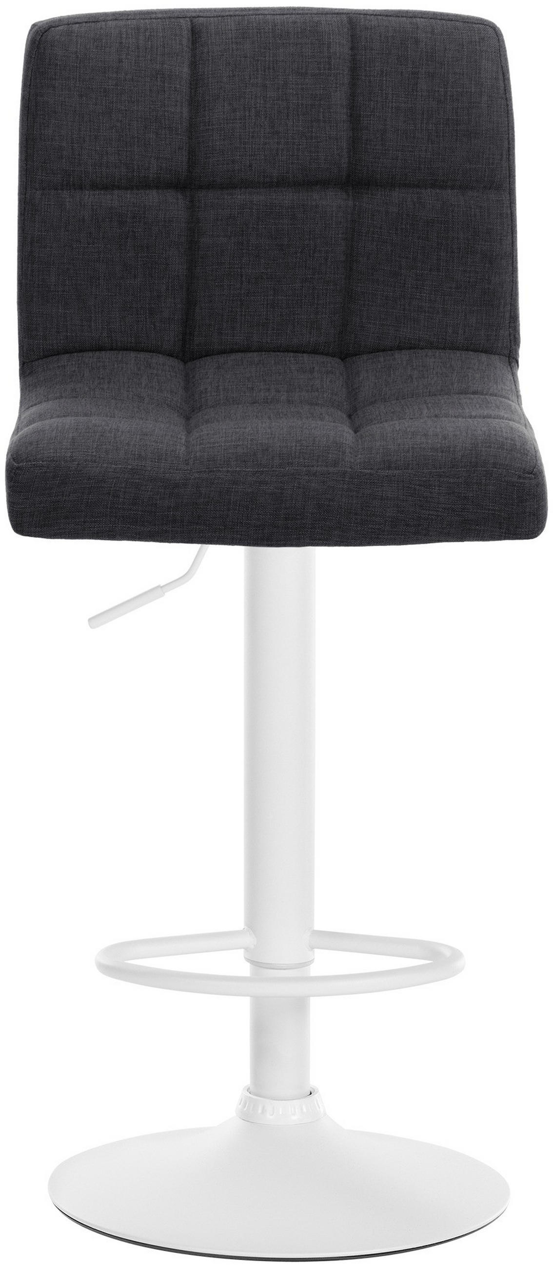 BARHOCKER 2er-Set MADRID Dunkelgrau Stoff Weiß - Dunkelgrau, Textil/Metall (46/94/47cm) - DELUKE