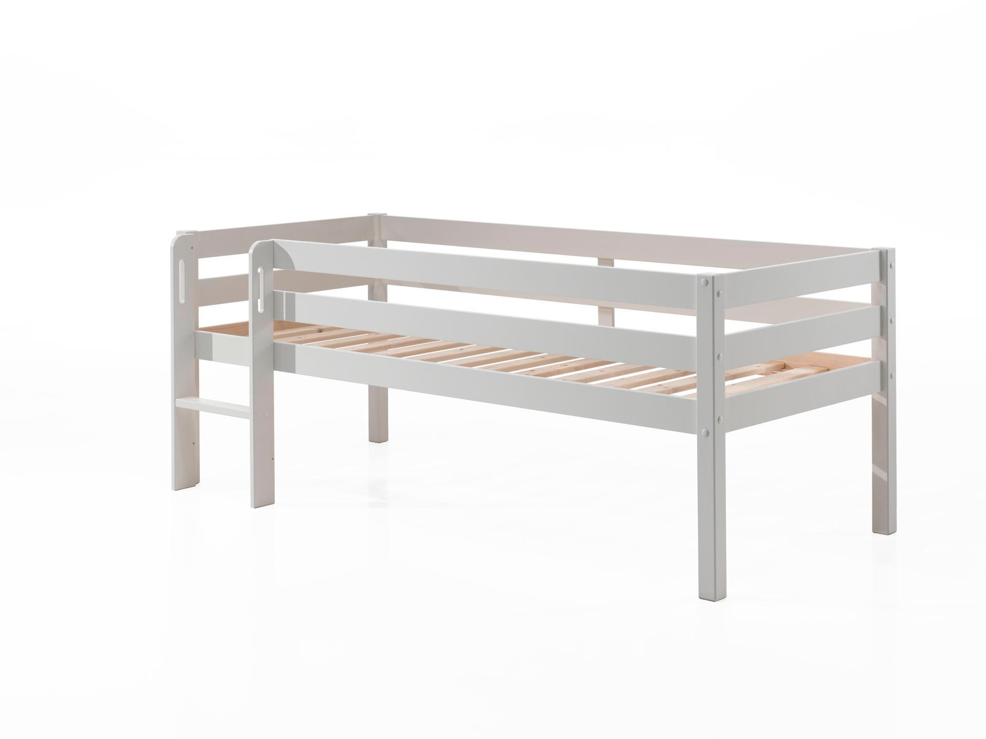 KOJENBETT Karolina 208x83x105 aus Massivholz in Weiß - Weiß Hochglanz, Holz (90/200cm) - 58aufmkessel