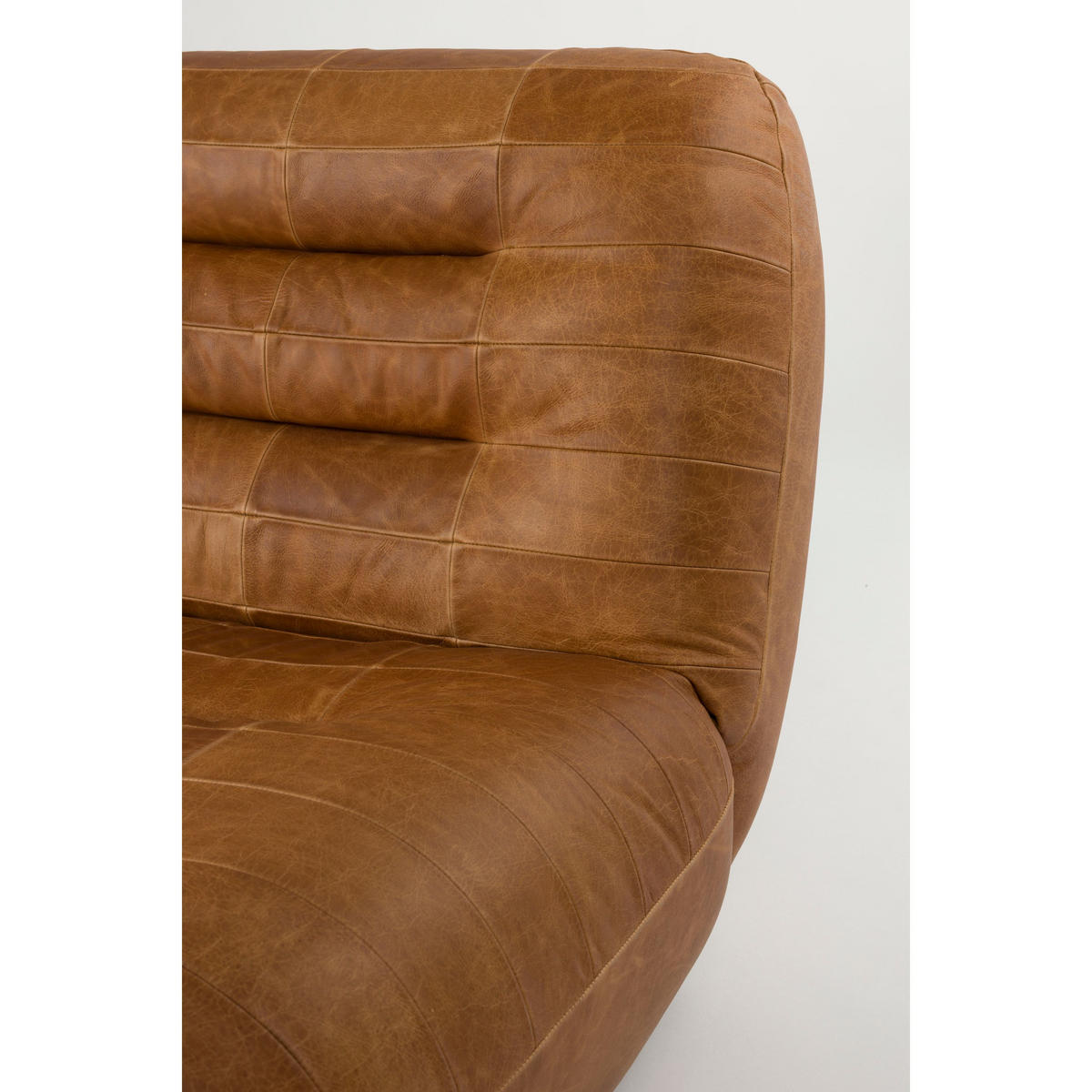 SESSEL Wyatt Leder Cognac Braun - Cognac, Leder (87/70.5/101cm) - Dutchbone