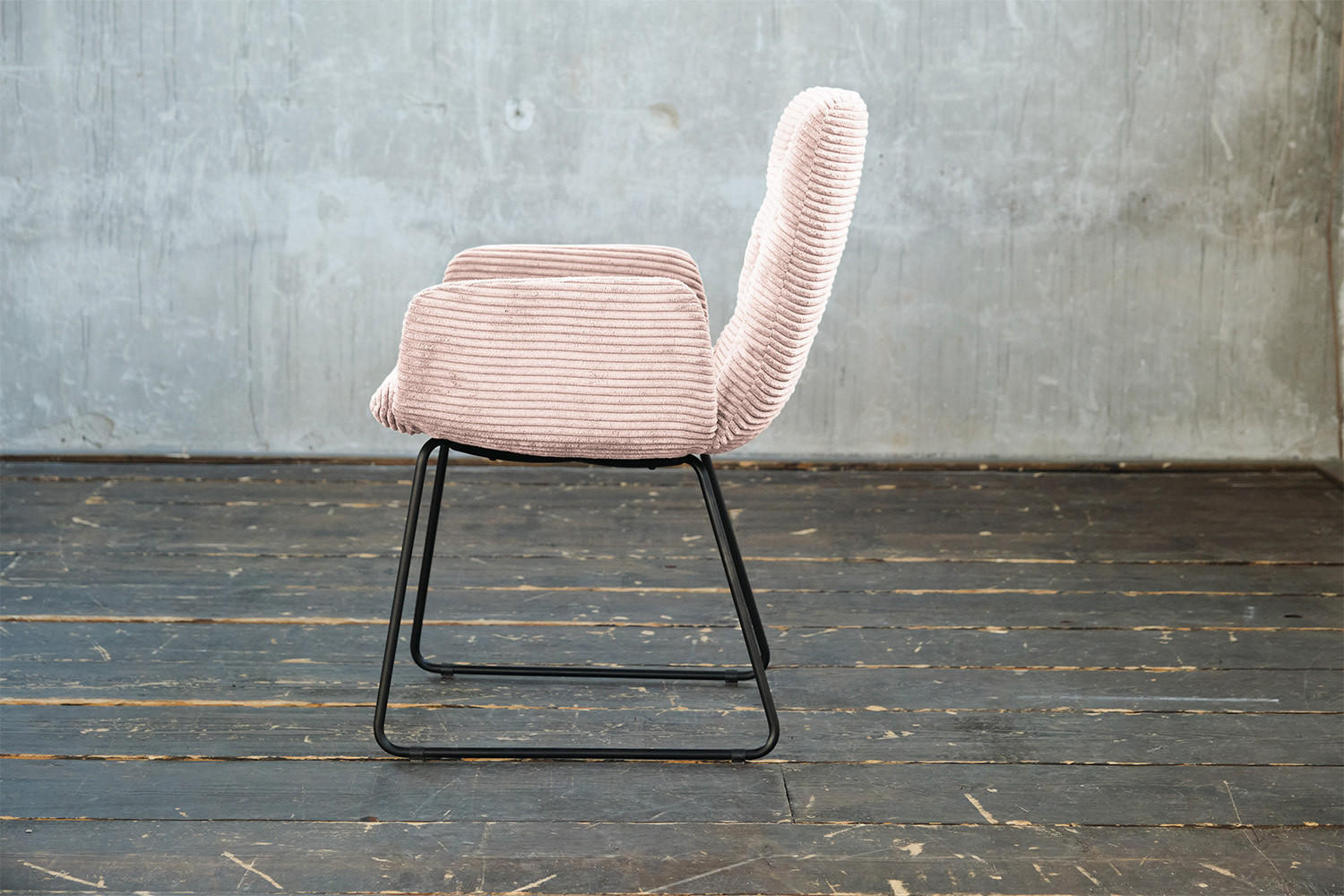 STUHL NEW CHARME Pink Cord - Pink, Textil (59/87/66cm) - KAWOLA