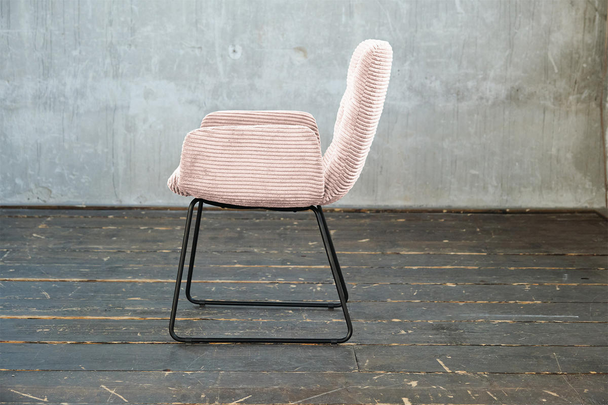 STUHL NEW CHARME Pink Cord - Pink, Textil (59/87/66cm) - KAWOLA