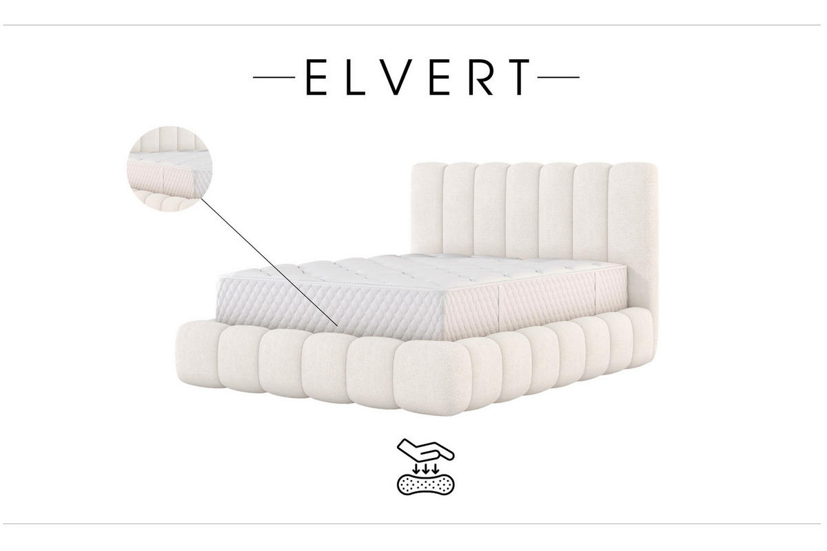 POLSTERBETT aus Polyester Elvert 200x200 cm, Cremefarbe - Creme, Textil (200/200cm) - Meblito