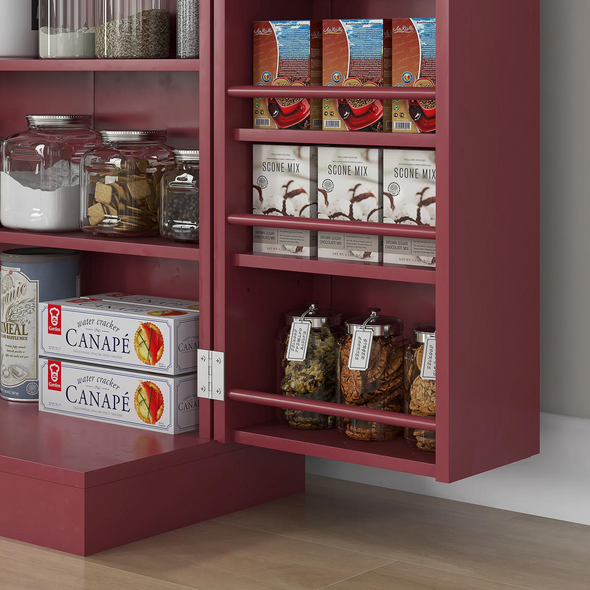 MEHRZWECKSCHRANK DE-11143 5 Böden Rot - Rot, Holzwerkstoff (30/104/60cm) - ComfortXL