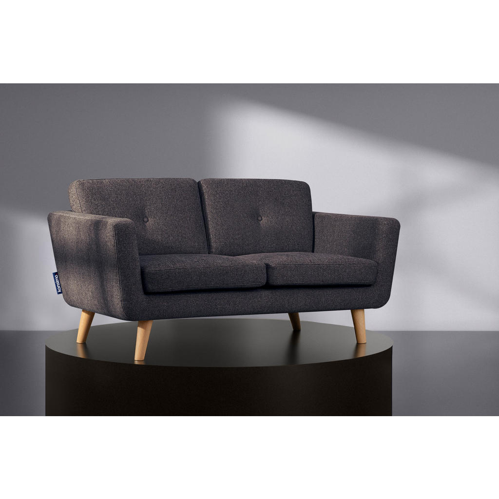 Thumbnail - Konsimo® 2-Sitzer-Sofa, Grau, Braun, Textil, 88x80x153 cm, Wohnzimmer, Sofas & Couches, Sofas