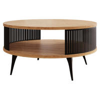 COUCHTISCH Roenni - Eichefarben/Schwarz, Holzwerkstoff/Metall (75/75/30cm) - MIRJAN24