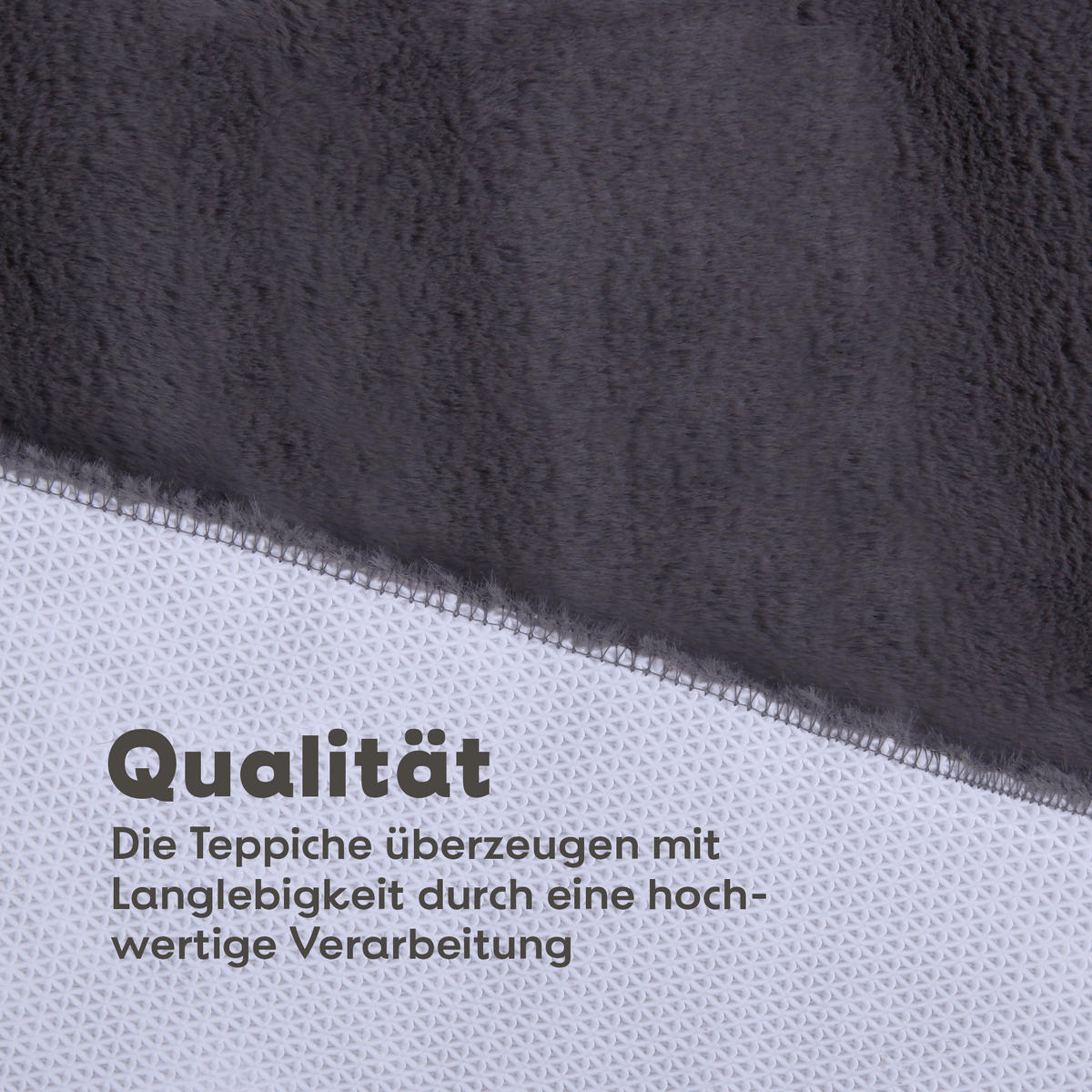 TEPPICH in Felloptik 60x120 cm anthrazit 60x120cm - Anthrazit, Textil (60/120cm)