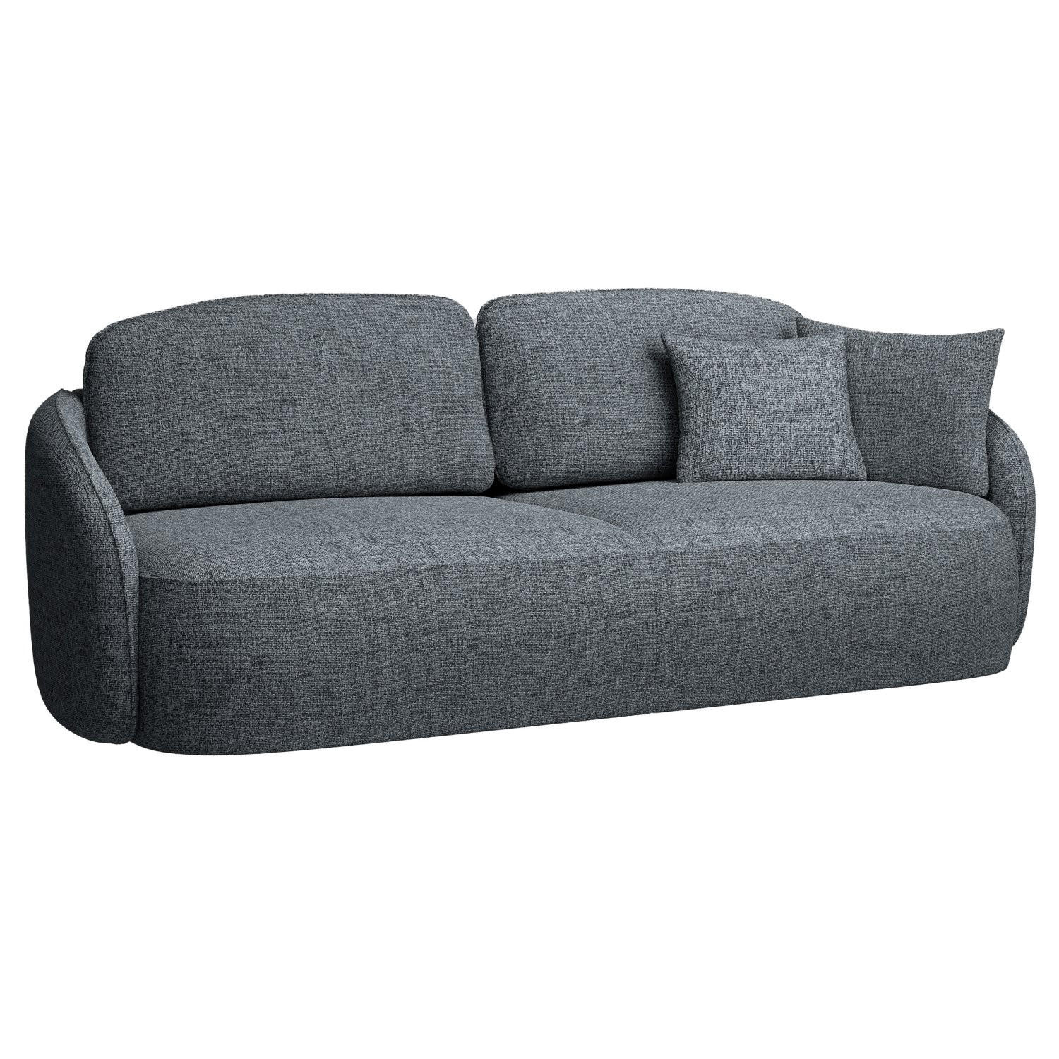 3-SITZER-SOFA Savoy Dunkelgrau mit Schlaffunktion - Dunkelgrau/Schwarz, Kunststoff/Textil (254/96/105cm) - Selsey