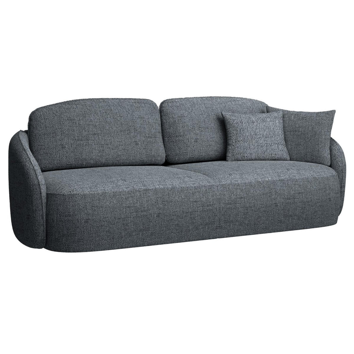 3-SITZER-SOFA Savoy Dunkelgrau mit Schlaffunktion - Dunkelgrau/Schwarz, Kunststoff/Textil (254/96/105cm) - Selsey