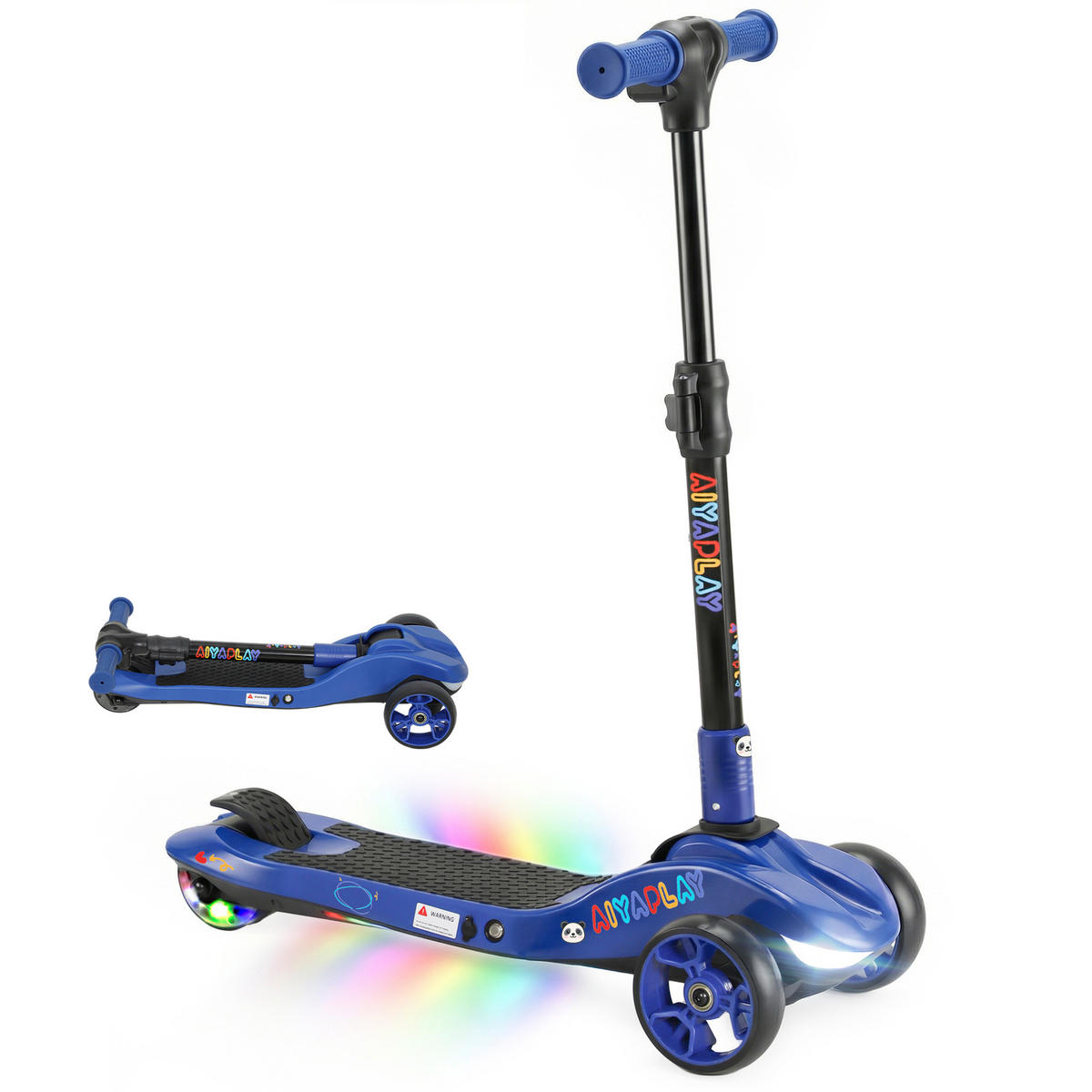 KINDERSCOOTER DE-16991 3 Räder klappbar mit LED Blau - Blau, Metall (64/29/83cm) - ComfortXL