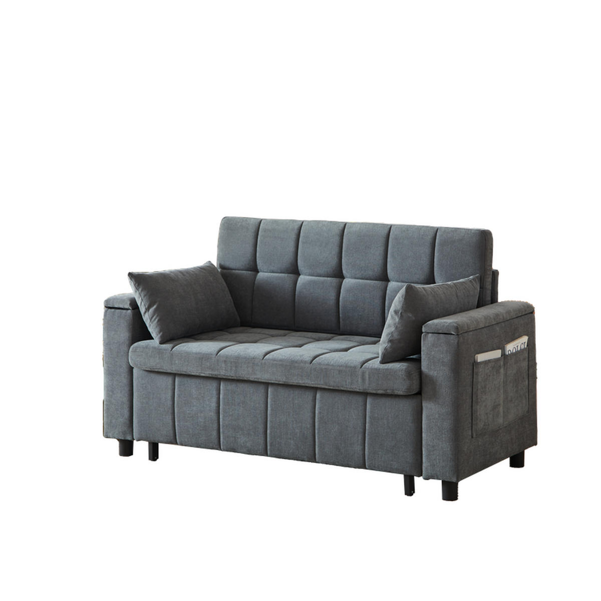 SCHLAFSOFA 157/51/70 cm in Leinenoptik Braun, ohne Armlehnen - Braun/Grau, Textil (81.3/86.4/148.6cm) - Oxeza