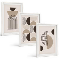 BILDER SET 3er Set - 40x60 cm Weißer Rahmen - Abstrakte Minimalismusmuster - Weiß, Kunststoff (40/60cm) - TULUP