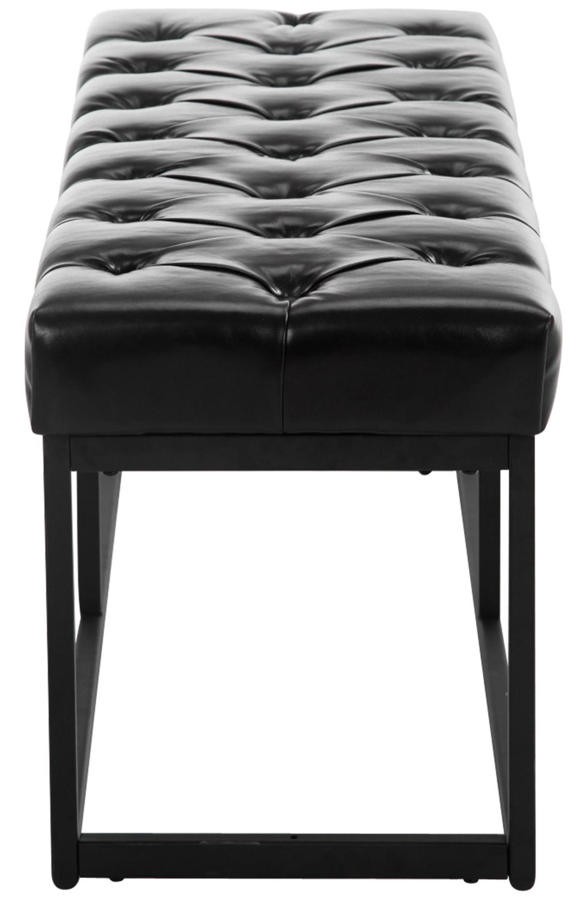 SITZBANK 100/38 cm Kunstleder schwarz - Schwarz, Textil/Metall (100/46/38cm) - CLP