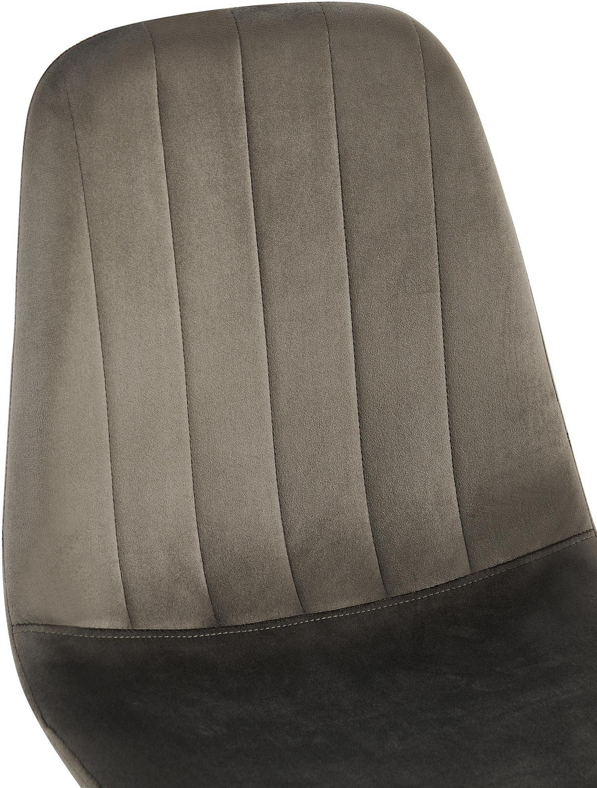 STUHL 4er Set Samt anthrazit - Anthrazit/Schwarz, Textil/Metall (45/88/54cm) - CLP