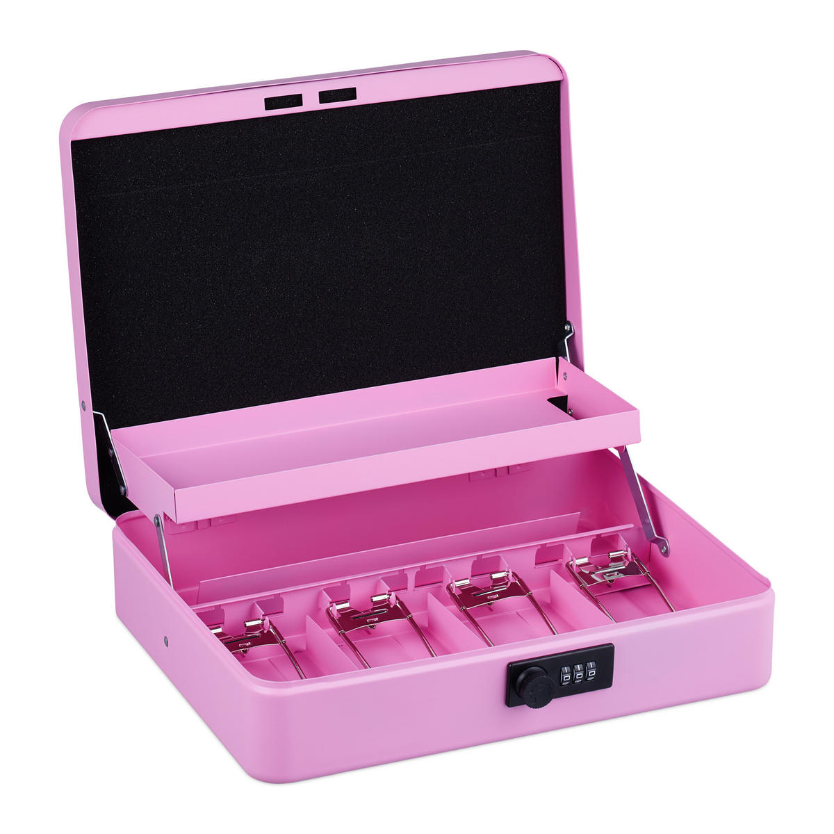 POKLADNIČKA na euro mince - ružová, kov/plast (30.5/8.5/25cm) - Relaxdays