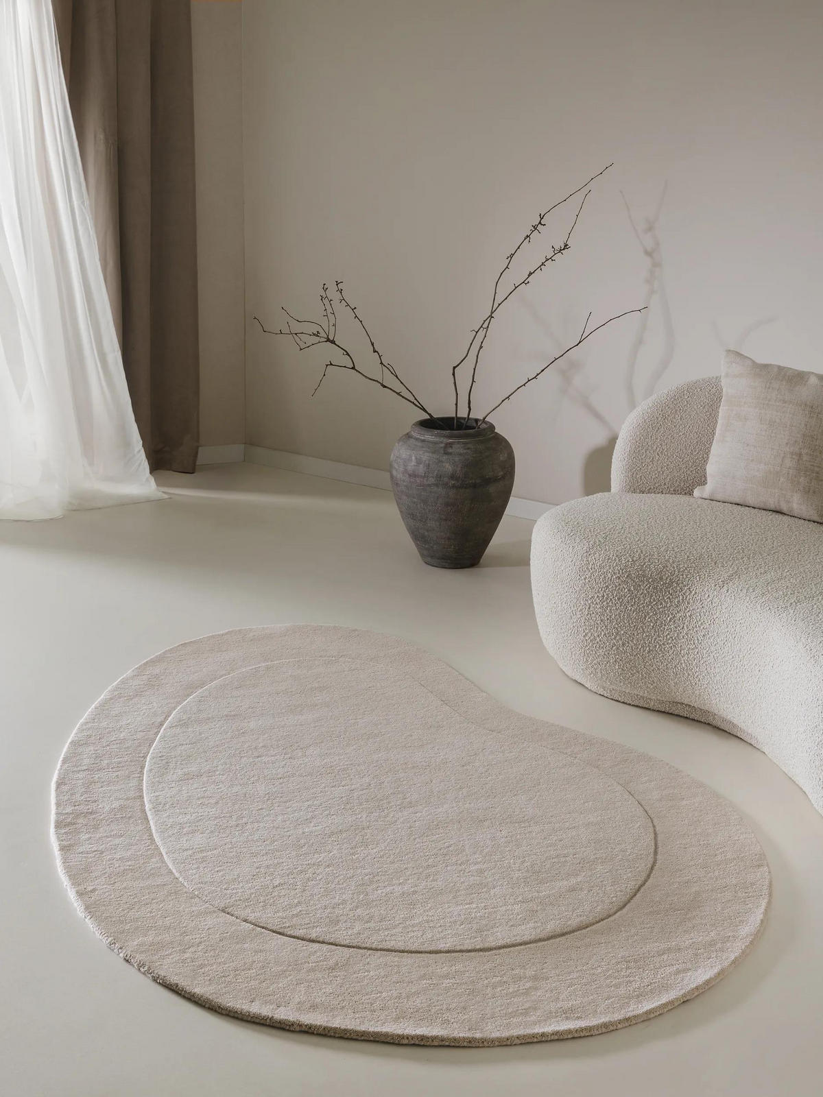 WOLLTEPPICH Shape Cream 140x200 cm - Creme, Textil (140/200cm) - benuta Pure