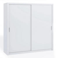 SCHIEBETÜRENSCHRANK Tamiza 220/215/62 2-türig - Silberfarben/Weiß, Holzwerkstoff/Kunststoff (220/215/62cm) - Ravio