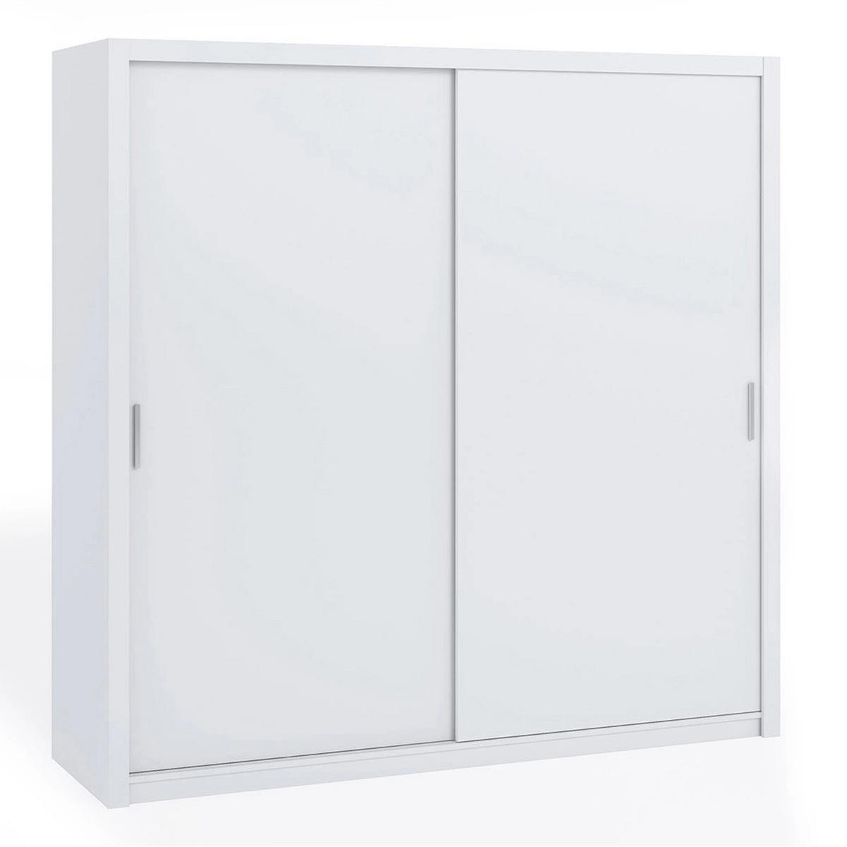 SCHIEBETÜRENSCHRANK Tamiza 220/215/62 2-türig - Silberfarben/Weiß, Holzwerkstoff/Kunststoff (220/215/62cm) - Ravio