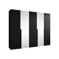 DREHTÜRENSCHRANK Mila II 250 - Schwarz, Holzwerkstoff/Kunststoff (250/202/52cm) - MIRJAN24