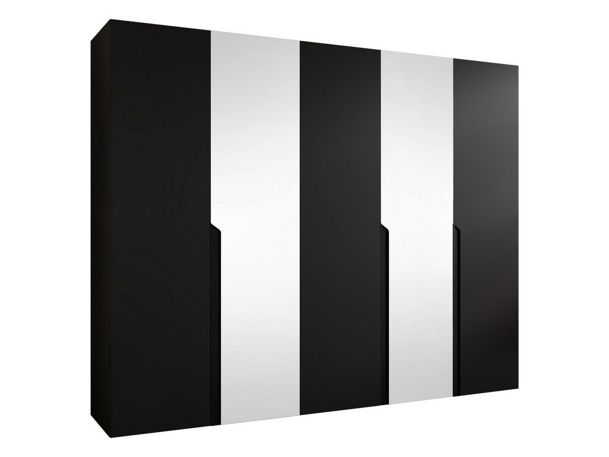 DREHTÜRENSCHRANK Mila II 250 - Schwarz, Holzwerkstoff/Kunststoff (250/202/52cm) - MIRJAN24