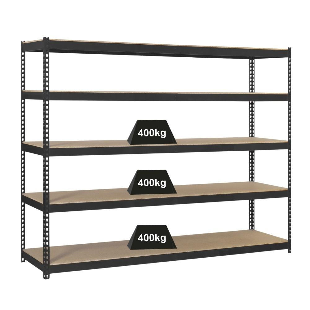 SCHWERLASTREGAL GIANT WOOD YETI FIVE | HxBxT 250x120x60cm | Fachlast 400kg | Anthrazit - Anthrazit, Metall (120/250/60cm) - PROREGAL