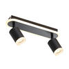 LED-DECKENLEUCHTE Lichtelf 2-flammig 33/6/9 cm - Schwarz, Kunststoff (33/6/9cm) - Nettlife