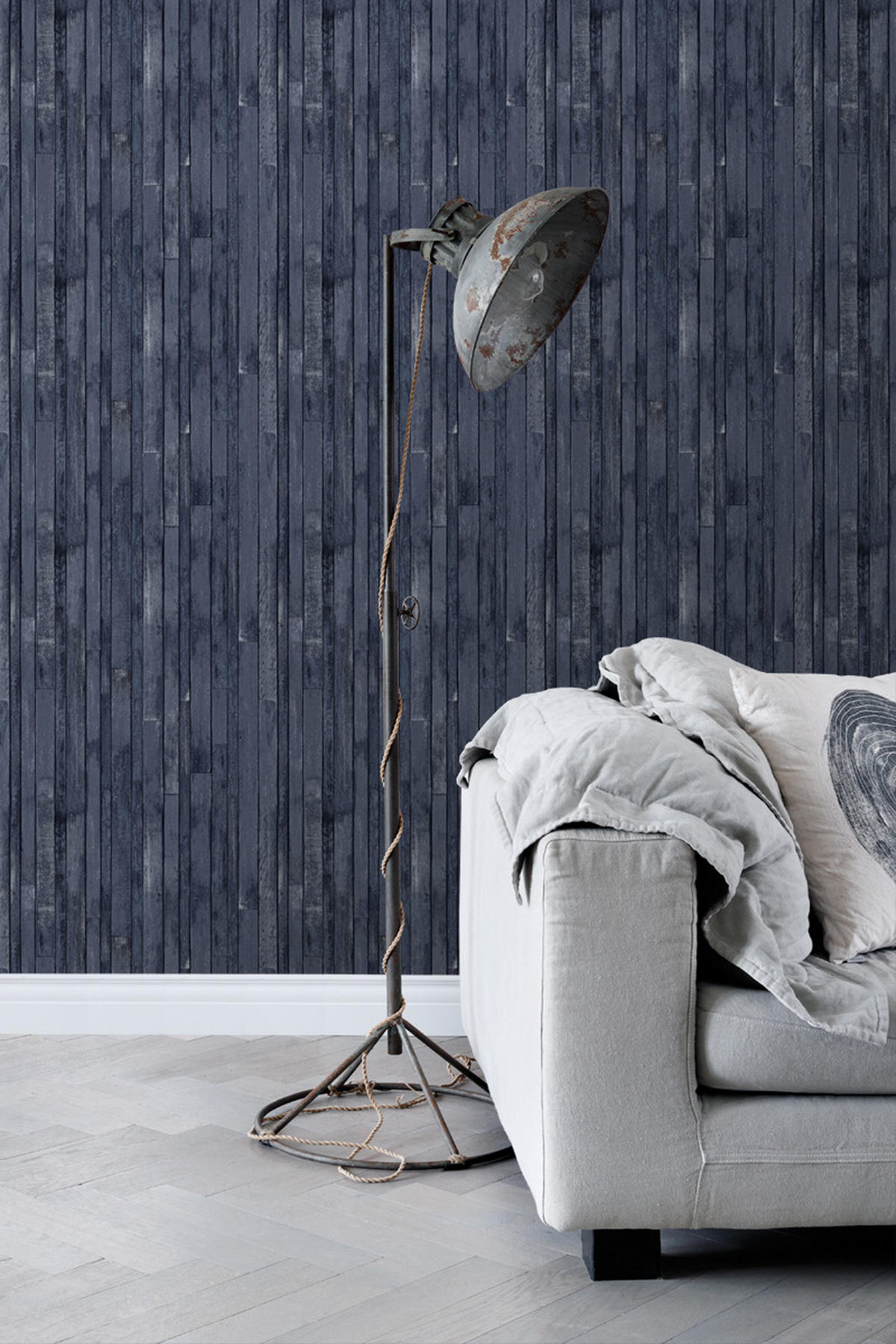 TAPETE Holz-Optik 53 cm x 10.05 m - Blau, Papier (53/1000cm) - ESTAhome