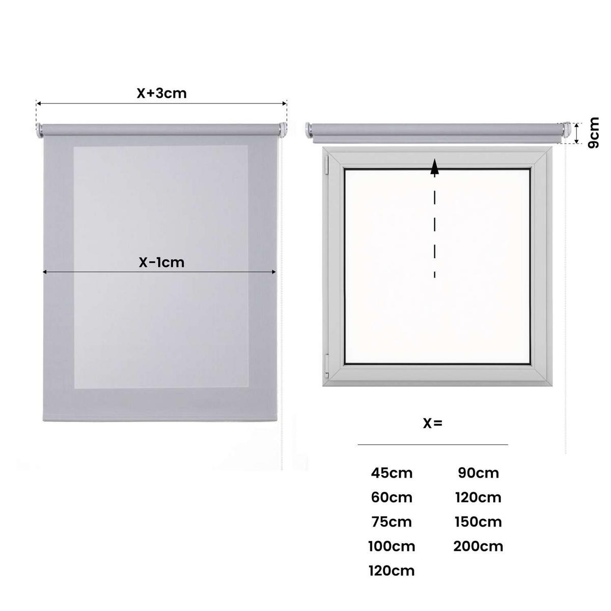 SCREEN-ROLLO| Grau, 90 cm x 180 cm - Grau, Kunststoff (90/180cm) - STORESDECO