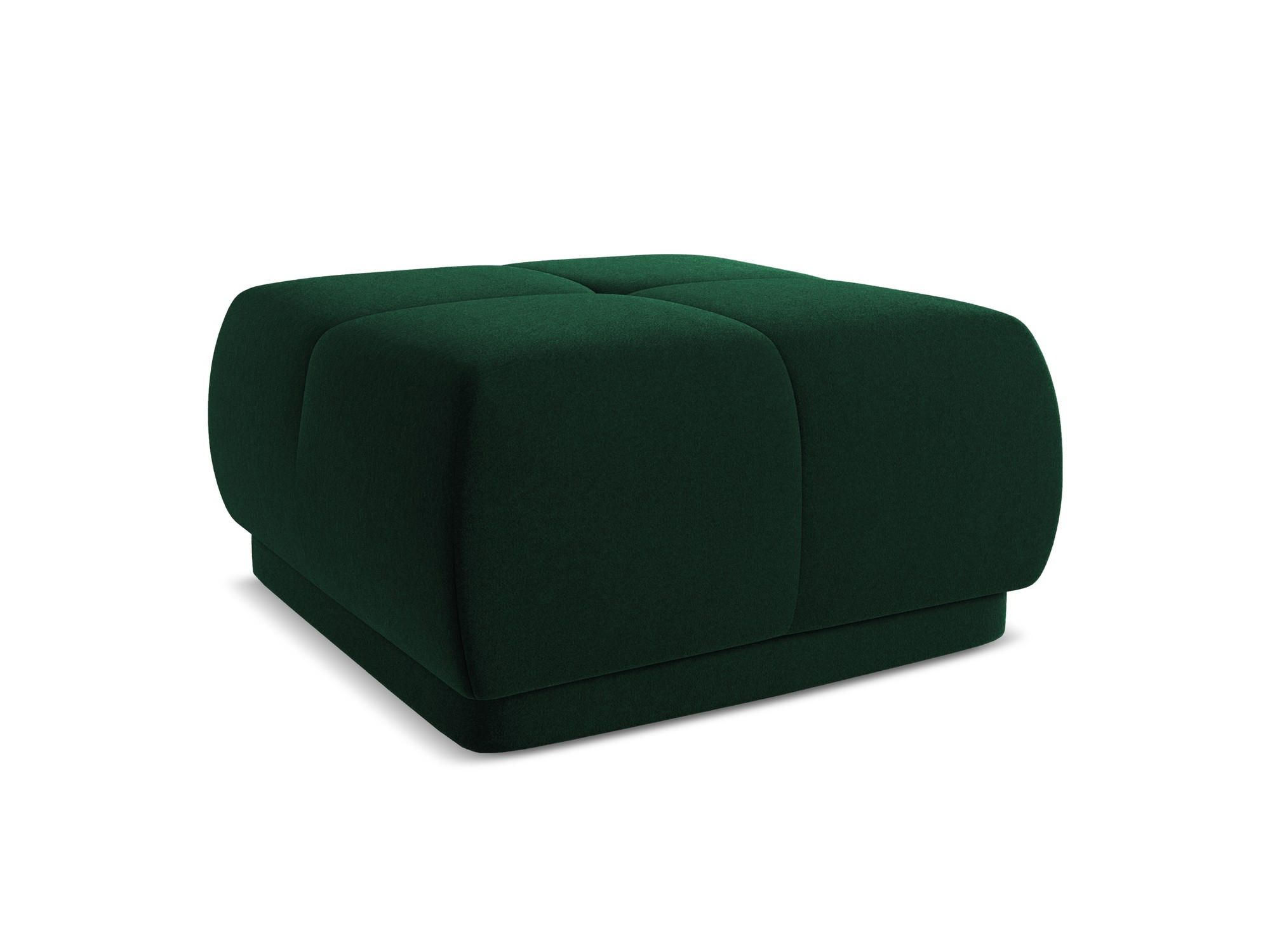 POUF Samt Stoff Grün - Dunkelgrün/Schwarz, Kunststoff/Textil (60/35/60cm) - Makamii