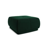 POUF Samt Stoff Grün - Dunkelgrün/Schwarz, Kunststoff/Textil (60/35/60cm) - Makamii
