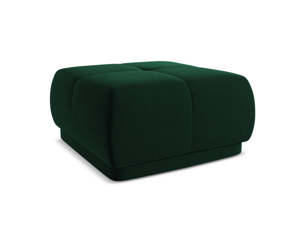 POUF Samt Stoff Grün - Dunkelgrün/Schwarz, Kunststoff/Textil (60/35/60cm) - Makamii