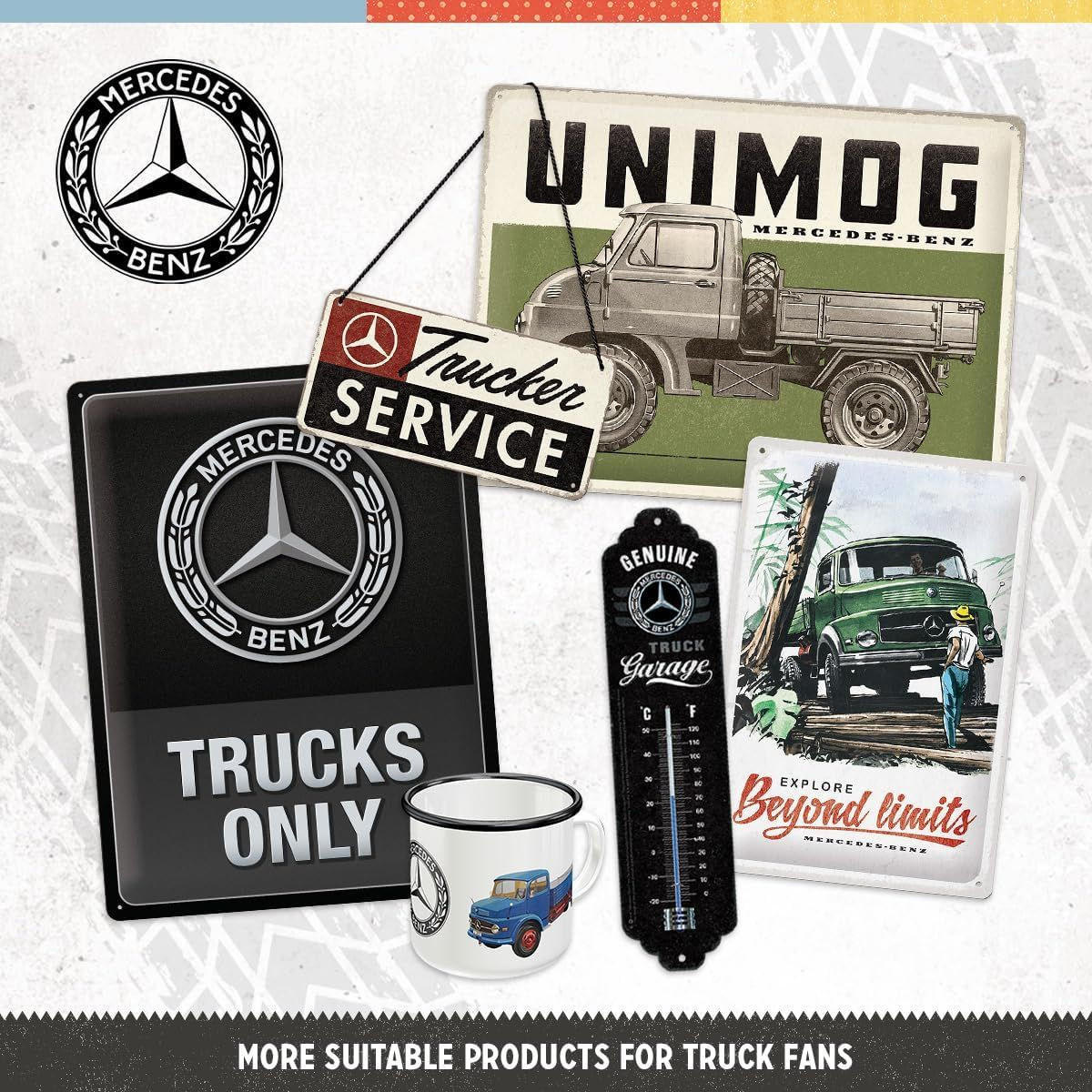 BLECHSCHILD 15/20 cm Unimog 1951 - Multicolor, Metall (15/20/0.5cm) - Nostalgic-Art