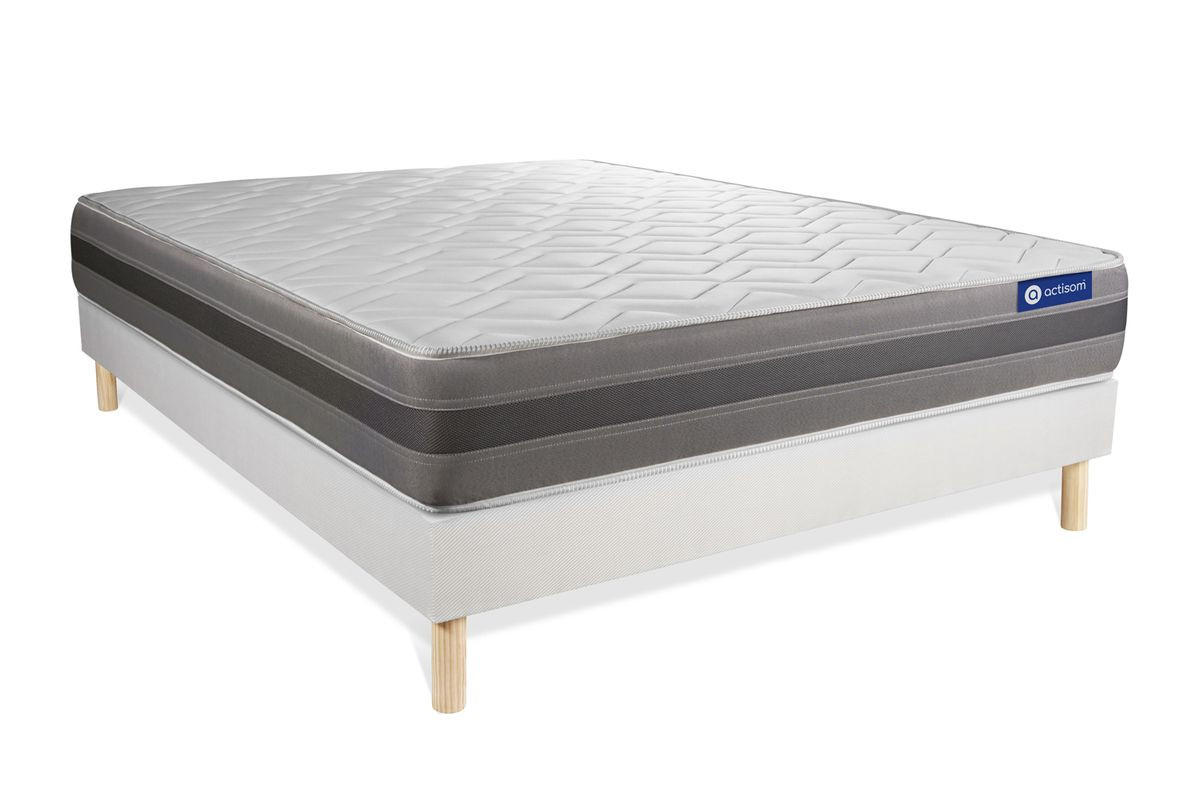 BETT Actimemo relax Memory-Schaum 180 x 220 cm h2 - Kit Bettgestell Weiß - Beige/Weiß, Karton/Holz (180/220cm) - ACTISOM